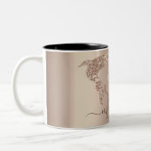 Glitzer World Map Travel Monogram Zweifarbige Tasse (Links)