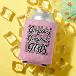 Glitzer wunderschöne Mädchen Doodle Dosenkühler