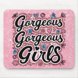 Glitzer wunderschöne Mädchen Doodle Mousepad