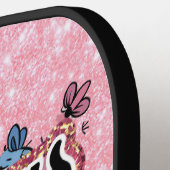 Glitzer wunderschöne Mädchen Doodle Pickleball Schläger (Linke Seite)