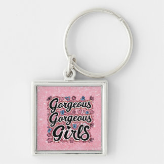 Glitzer wunderschöne Mädchen Doodle Schlüsselanhänger