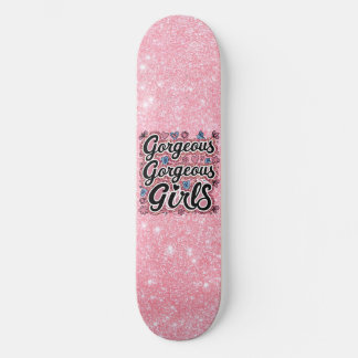 Glitzer wunderschöne Mädchen Doodle Skateboard