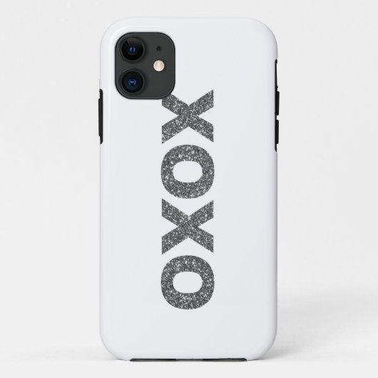 Glitzer XOXO Silver Case-Mate iPhone Hülle (Rückseite)