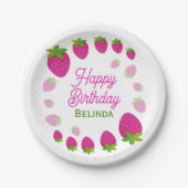 Glitzer Y2K Strawberry Berry Birthday Pappteller (Vorderseite)