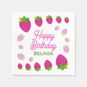 Glitzer Y2K Strawberry Berry Birthday Serviette (Vorderseite)