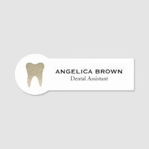 Glitzer Zahnassistent Namensschild