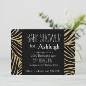 Glitzer Zebra Print Baby Dusche Einladung (Stehend Vorderseite)