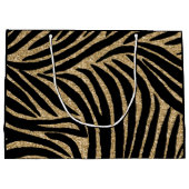 Glitzer Zebra Print Große Geschenktüte (Rückseite)