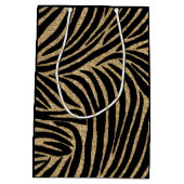 Glitzer Zebra Print Mittlere Geschenktüte (Rückseite)