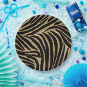 Glitzer Zebra Print Pappteller (Party)
