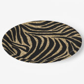 Glitzer Zebra Print Pappteller (Schrägansicht)