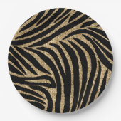 Glitzer Zebra Print Pappteller (Vorderseite)