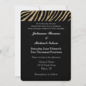Glitzer Zebra Print Wedding mit Black and Gold Imi Einladung (Vorderseite)