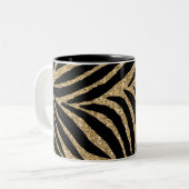 Glitzer Zebra Print Zweifarbige Tasse (Vorderseite Links)