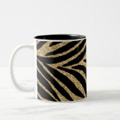 Glitzer Zebra Print Zweifarbige Tasse (Links)