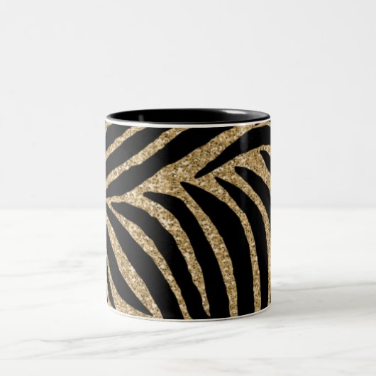 Glitzer Zebra Print Zweifarbige Tasse (Mittel)