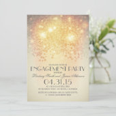 Glitzer-Zeichenketten leuchtet Vintage Verbindungs Einladung (Stehend Vorderseite)