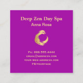 *~* Glitzer Zen Meditation Reiki Gold Brush Quadratische Visitenkarte (Rückseite)