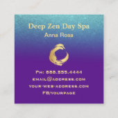*~* Glitzer Zen Spiral Meditation Reiki Gold Quadratische Visitenkarte (Rückseite)