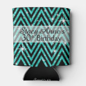 Glitzer Zickzack Bling | AQUAMARIN Dosenkühler (Rückseite)