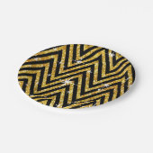 Glitzer Zickzack Bling bezauberndes Gold Party | Pappteller (Schrägansicht)