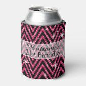 Glitzer Zickzack Bling | Fuchsia Dosenkühler (Kanne Vorderseite)