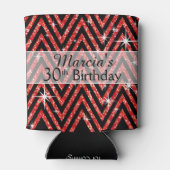 Glitzer Zickzack Bling | rot Dosenkühler (Rückseite)