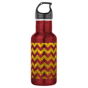Glitzer-Zickzack gelbes Gold Trinkflasche