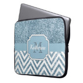Glitzer Zickzack Laptopschutzhülle (Vorderseite Links)