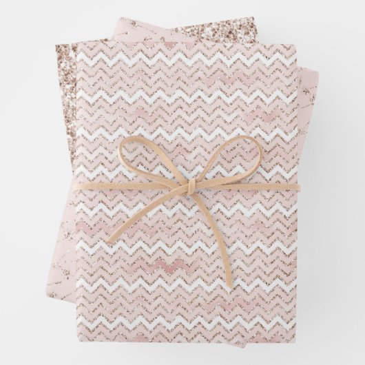 Glitzer Zig Zag Geschenkpapier Set (Beispiel)