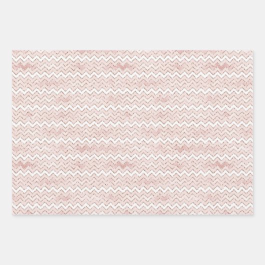 Glitzer Zig Zag Geschenkpapier Set (Vorderseite)