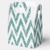 Glitzer Zigzag mit aquamarinen grünen und weißen I Geschenkschachtel (Geöffnet)