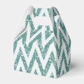 Glitzer Zigzag mit aquamarinen grünen und weißen I Geschenkschachtel (Vorderseite)