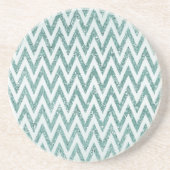 Glitzer Zigzag mit aquamarinen grünen und weißen I Getränkeuntersetzer (Vorne)