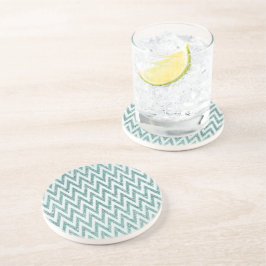 Glitzer Zigzag mit aquamarinen grünen und weißen I Getränkeuntersetzer