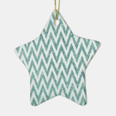 Glitzer Zigzag mit aquamarinen grünen und weißen I Keramik Ornament (Links)