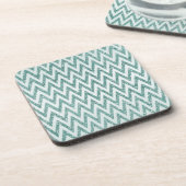 Glitzer Zigzag mit aquamarinen grünen und weißen I Untersetzer (Linke Seite)