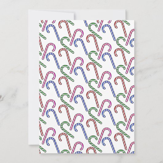 Glitzer-Zuckerstangen-Muster Feiertagskarte (Vorderseite)