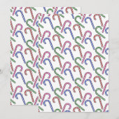 Glitzer-Zuckerstangen-Muster Feiertagskarte (Vorne/Hinten)