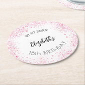 Glitzer zum Geburtstag Runder Pappuntersetzer (Angewinkelt)
