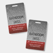 Glitzer zurück in die Schulfarben - Saal Pass Ausweis (Vorder- & Rückseite)