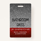 Glitzer zurück in die Schulfarben - Saal Pass Ausweis (Vorderseite)