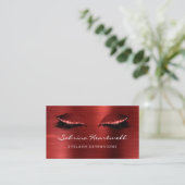 Glitzeraugen Ruby Rot Metallic Wimpernverlängerung Visitenkarte (Stehend Vorderseite)