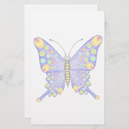 Glitzerblickschmetterling Briefpapier (Vorne/Hinten)
