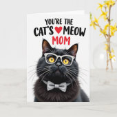 Glitzerbrille Katze Mama Karte (Gelbe Blume)