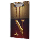 Glitzerbuchstabe N Monogramm mit tropfender Flüssi Klemmbrett (Links)