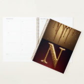 Glitzerbuchstabe N Monogramm mit tropfender Flüssi Planer (Anzeige)