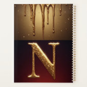 Glitzerbuchstabe N Monogramm mit tropfender Flüssi Planer (Rückseite)