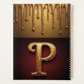 Glitzerbuchstabe P Monogramm mit tropfender Flüssi Planer (Rückseite)