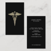 Glitzercaduceus-Symbol-Geschäfts-Karte Visitenkarte (Vorne/Hinten)